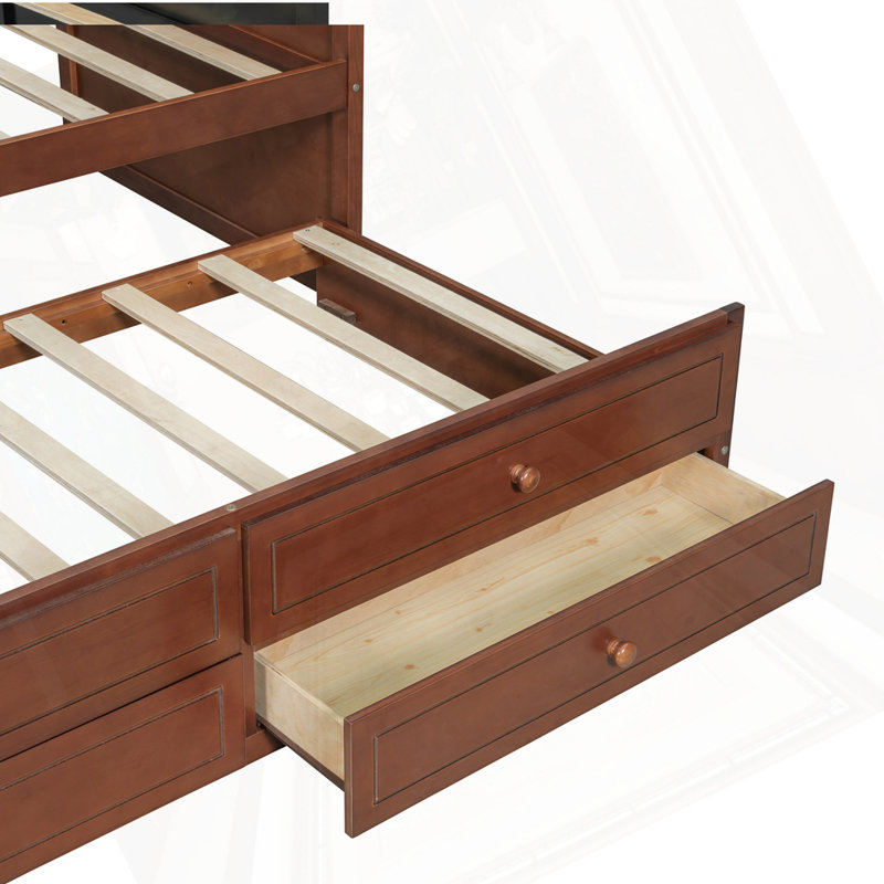 Twin Daybed with Trundle And Drawers, Walnut