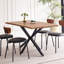 Table de salle à manger rectangulaire 55,1 "pour 2 4 personnes, petite table de cuisine moderne Mid-Century avec pieds croisés en métal pour appartement, salle à manger-1262984319