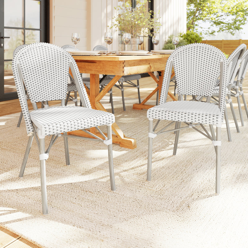 Chaises de bistro empilables toutes saisons Martha Stewart Lily Pond, Gris
