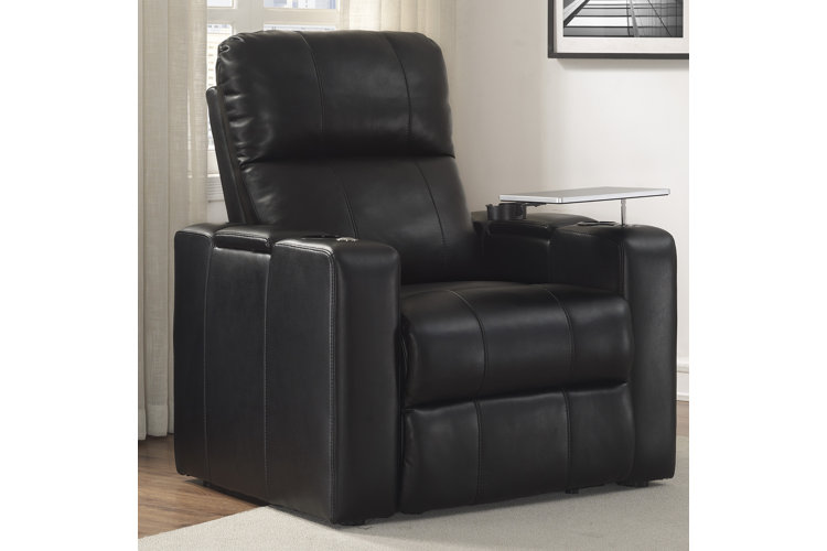 black faux leather power recliner