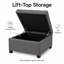 Tabouret de rangement multi-fonctions à coussins matelassés-2141696545