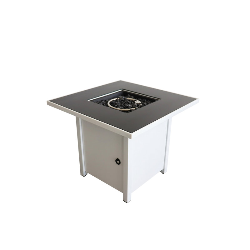 Table en acier blanc de 30 pouces - 40 000 sorties d'énergie, 24 heures de combustion, allumage par bouton-poussoir, génération de chaleur de jardin, brûlure, bonheur