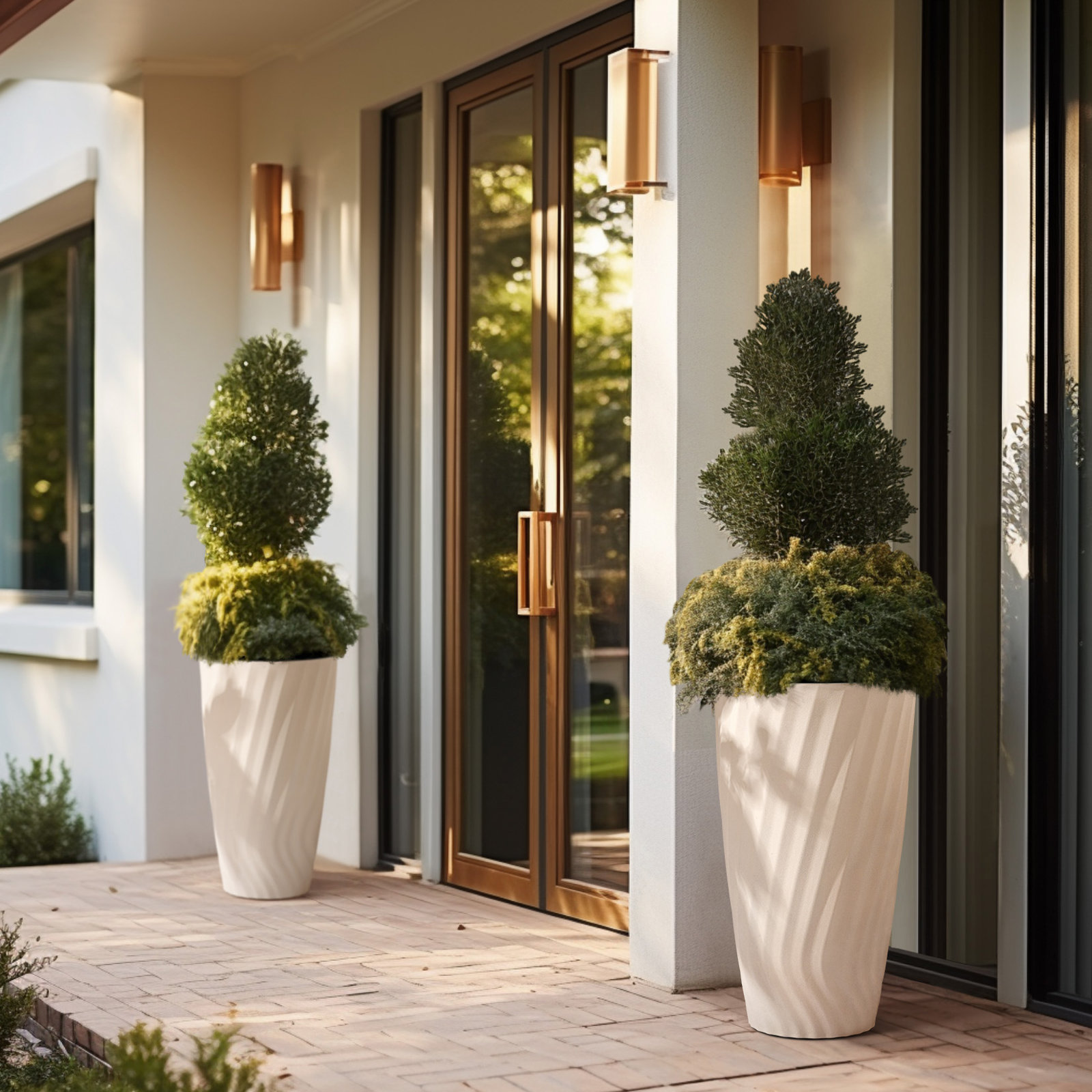 Boynton 14" Pot Planter, White, 2