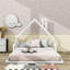 Lit en bois avec tête de lit en forme de maison-682125012