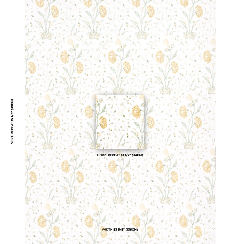 Khilana Floral Wallpaper, Marigold