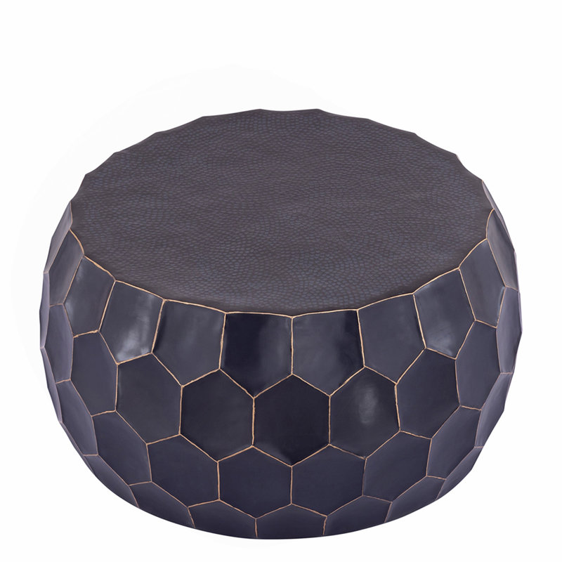 Table basse moderne 32 po, table de campagne moderne en aluminium brillant