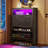 Versus Wood Tilt Out Open 24 Pair Shoe Storage Cabinet with Colorful LED Light-2103436217