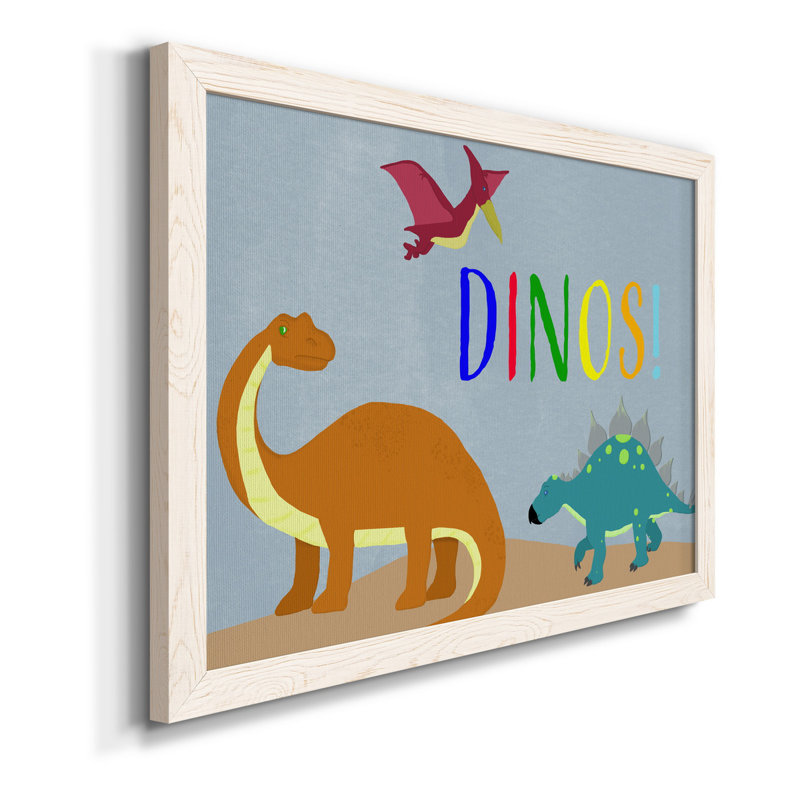 Dinos! - Cadre photo, impression sur toile, Blanc, H 20 po x l 17 po x P 1,5 po