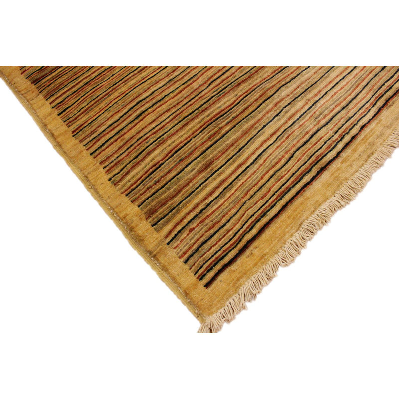 Tapis brun clair en laine noué à la main 3 pi x 4 pi 9 po Abramowitz