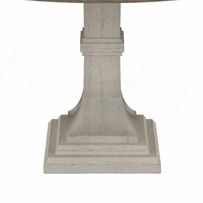 59" Round White and Gray Dining Table
