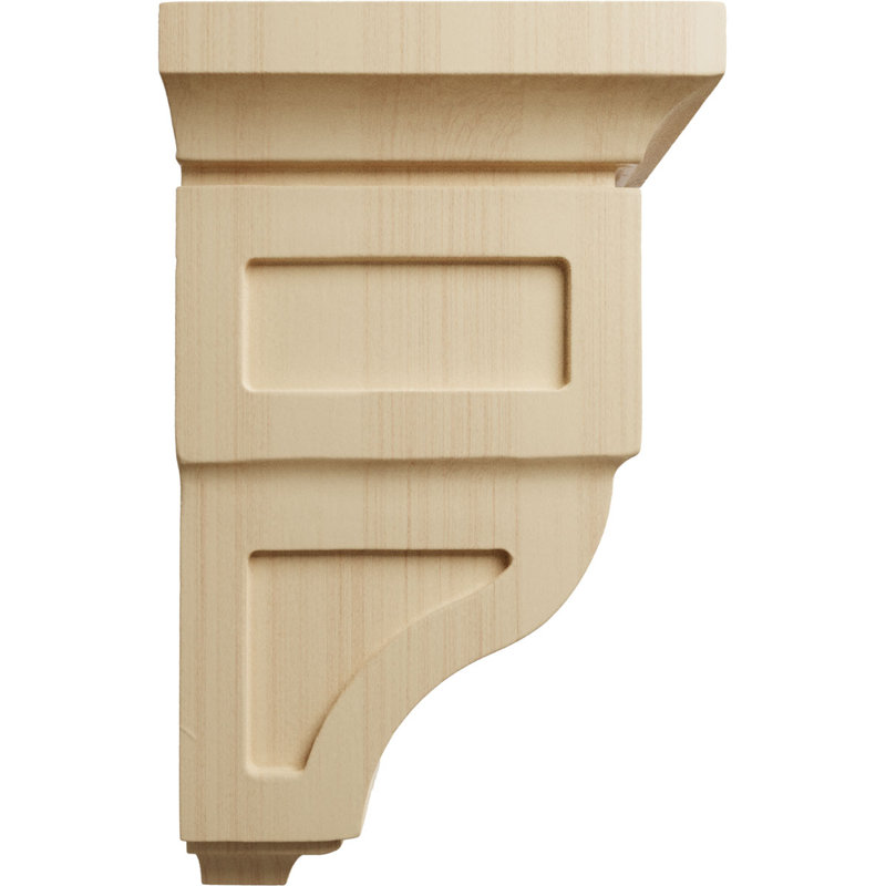 Corbeau de bois Reyes, H 6 po x l 3,5 po x P 3,75 po, Hévéa