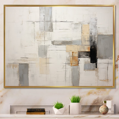 Impression sur toile scandinave minimaliste beige et noir