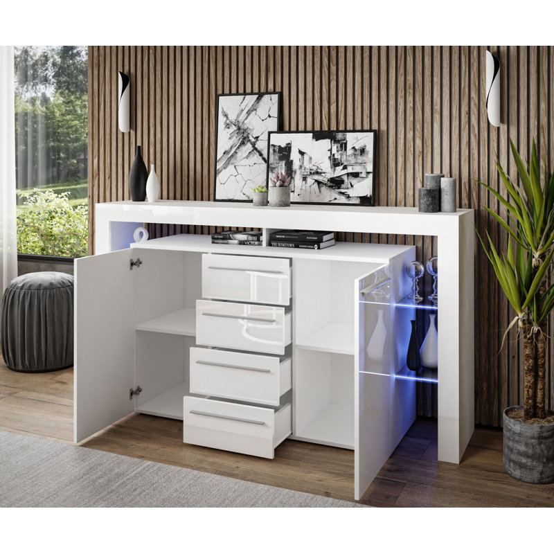 Allonte 170cm W 4 - Drawer Chest of Drawers, White