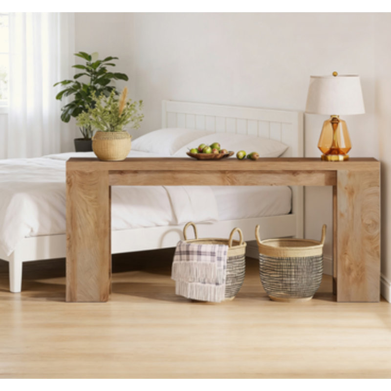 Console en bois, table d'entrée avec canapé, Brun / Chêne