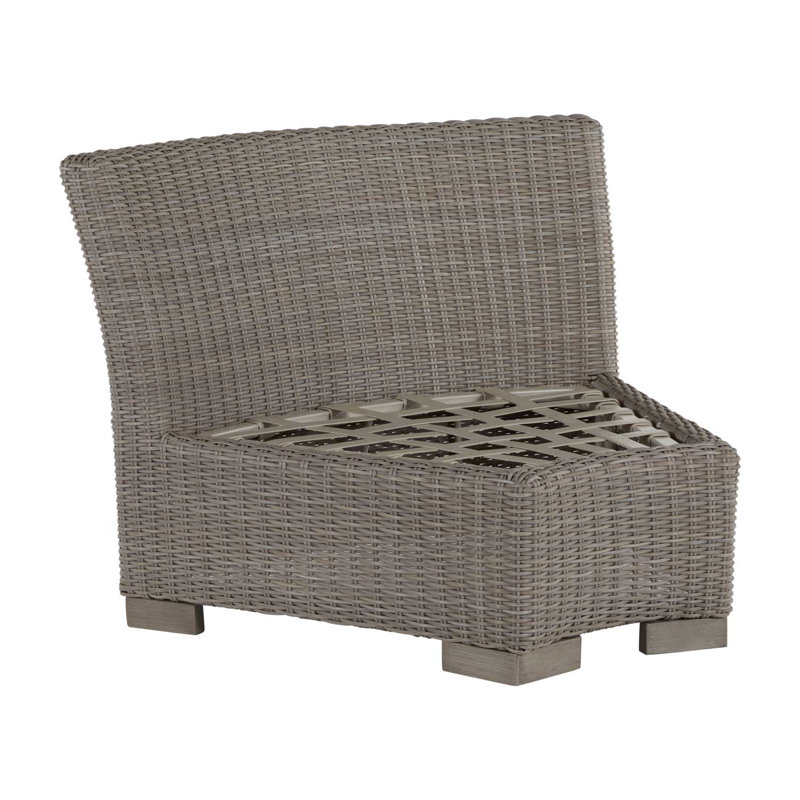 Club Woven N-Dura Resin Inside Outdoor Round Corner Chair, No Welt, Cabana Stripe Midnight, Oyster