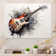 «Brown Charcoal Guitare», art mural en métal