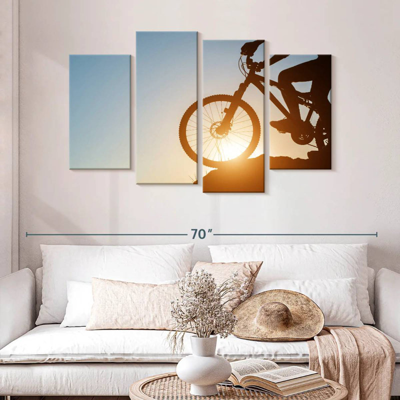 Senne Mountain Biking At Sunset, 32" H x 52" W