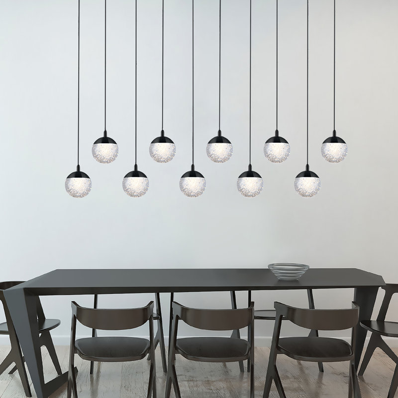 Heatherly 10 - Light Cluster Pendant, Black