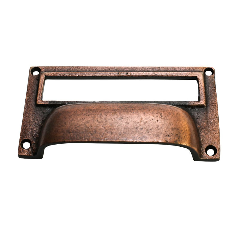 4" Large Card Holder Cup Handle Antique Brass, Antique Copper, 85mm