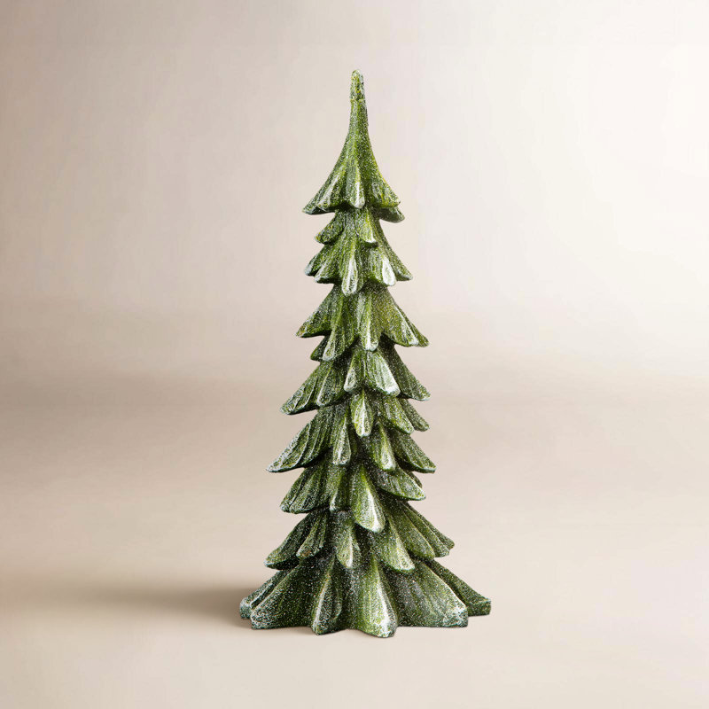Arbre de Noël en résine 14,75 "H, Vert