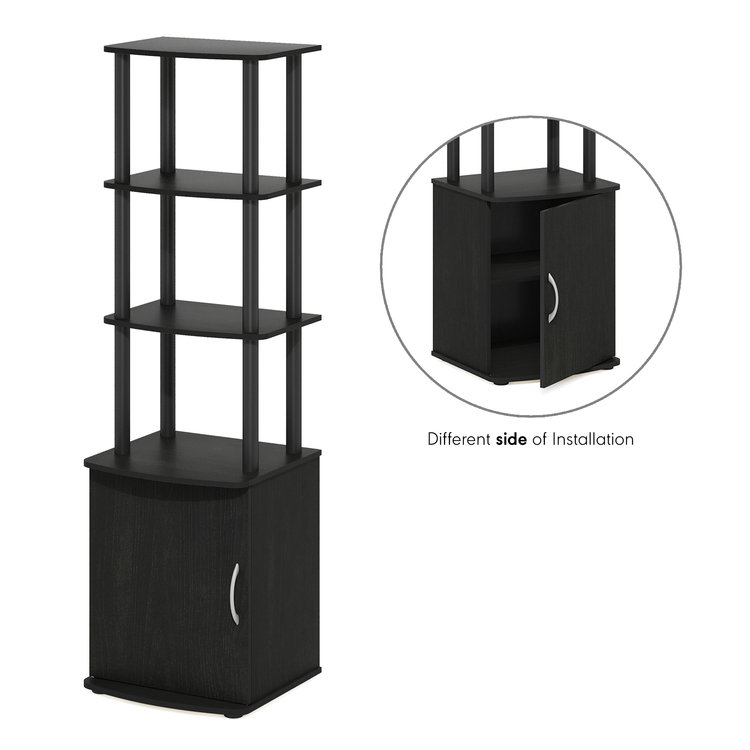  Grand support de table d'appoint avec armoire de rangement, Blackwood / noir