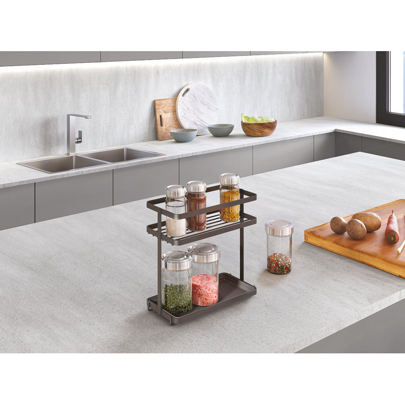 Tokyo Lava spice rack with 2 shelves, free -standing, black