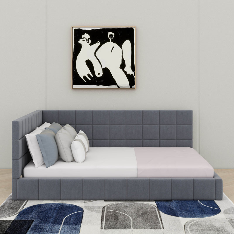 Full Size Upholstered Daybed, Gray