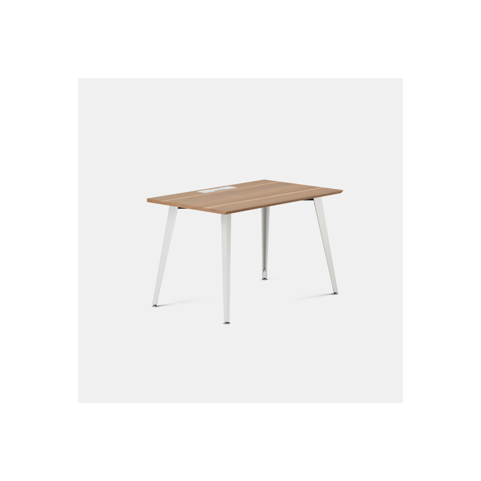Office Desk, 30" H x 48" W x 24" D, Walnut, White