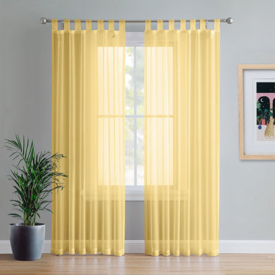 Birdsall Tab Top Sheer Single Curtain Panel