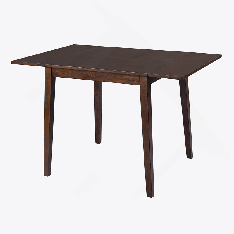 Table de salle à manger extensible de 29 à 45 po pour 4 personnes, table de cuisine pliante avec pieds en bois d'hévéa, Brun