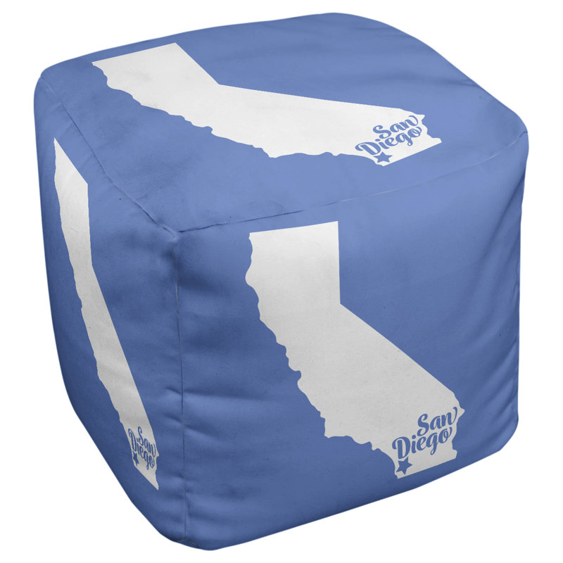 Repose-pieds cube san diego californie, Bleu