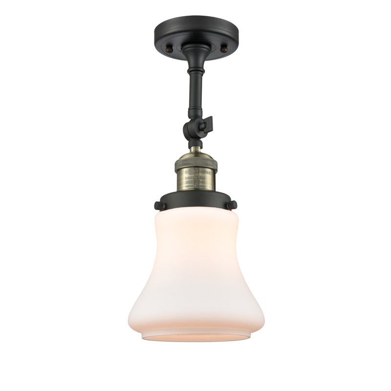 Applique murale pour salle de bain 1 lumière Edda, Ampoule incandescente rétro de 60 watts, Laiton antique noir, Blanc mat
