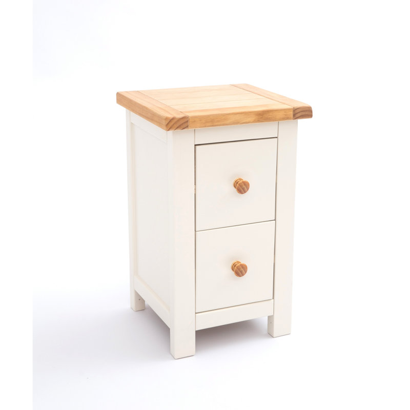 Pompey 35cm W Plywood / Laminate Board Bedside Table, Off-White