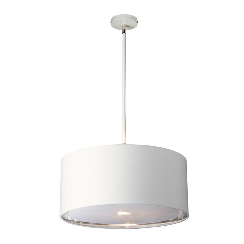 Santistevan 1 - Light Drum Pendant, White/Polished Nickel