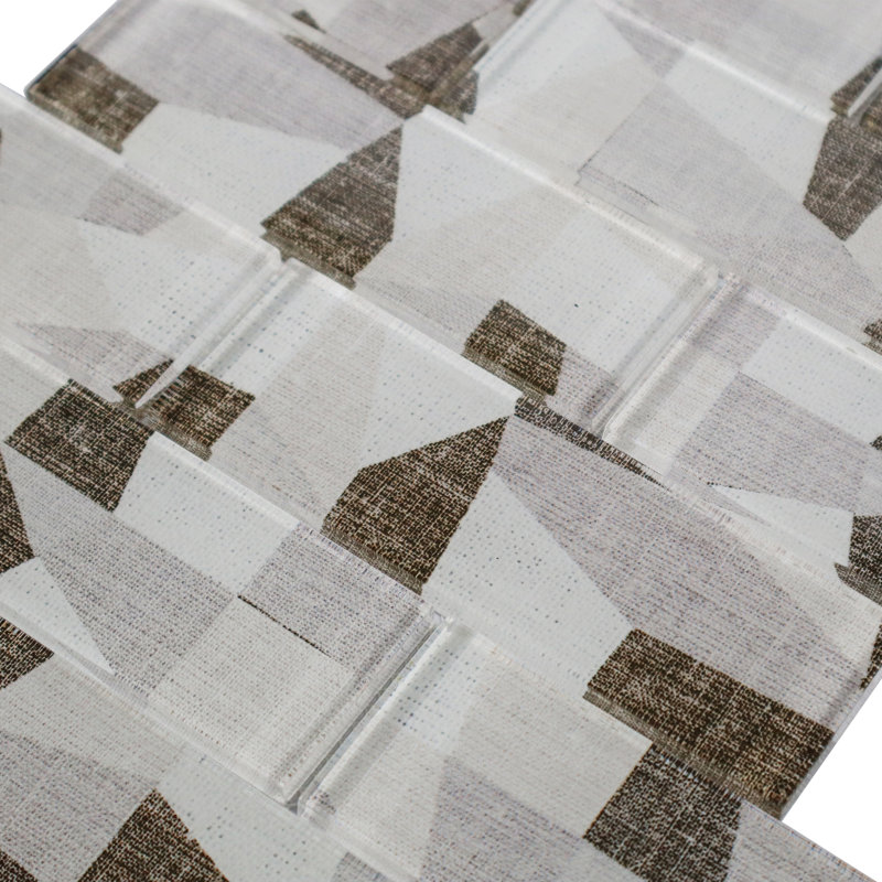 Ingrassellino Glass Brick Joint Mosaic Wall Tile, Brown