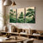 3 panneaux muraux, voilier chinois rétro, impression sur toile-299983403