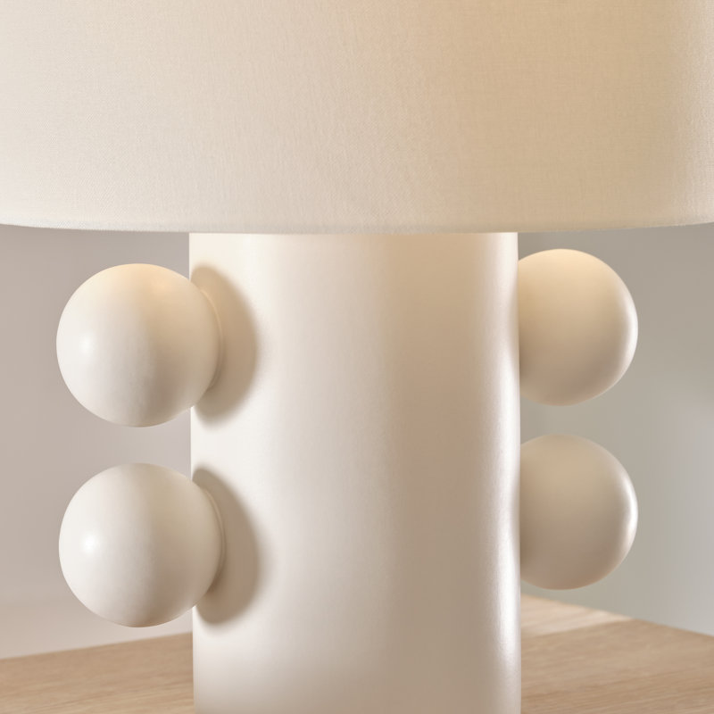 Kelly Wearstler Tiglia Tall Table Lamp, Plaster White, 20.5" H x 14.75" W x 14.75" D