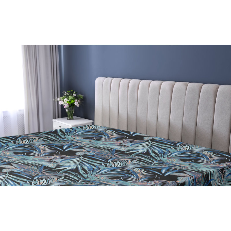 Drap-housse Ambesonne, Écume de mer, lavande foncé / floral, Drap-housse de taille simple