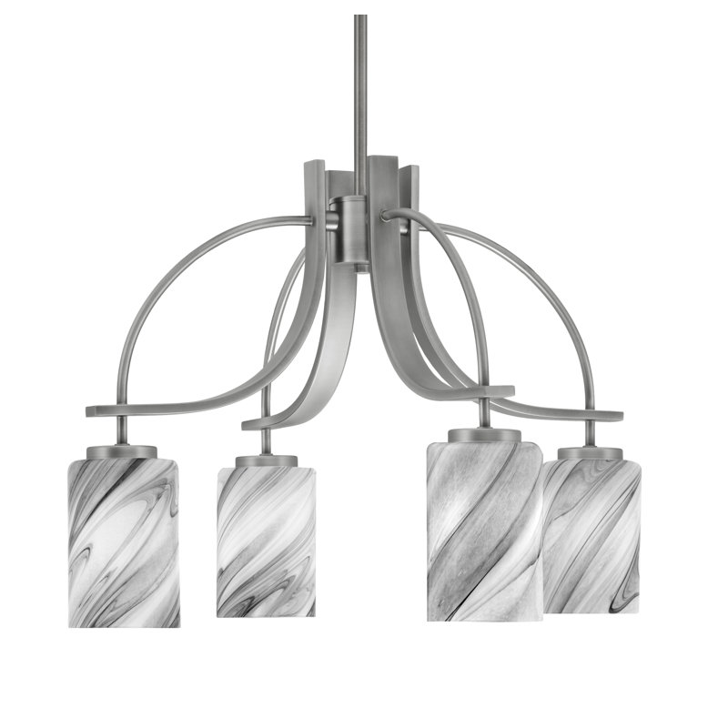 Lustre encastré Cavella, Graphite, H 15,75 po x l 23,5 po x P 23,5 po, 4