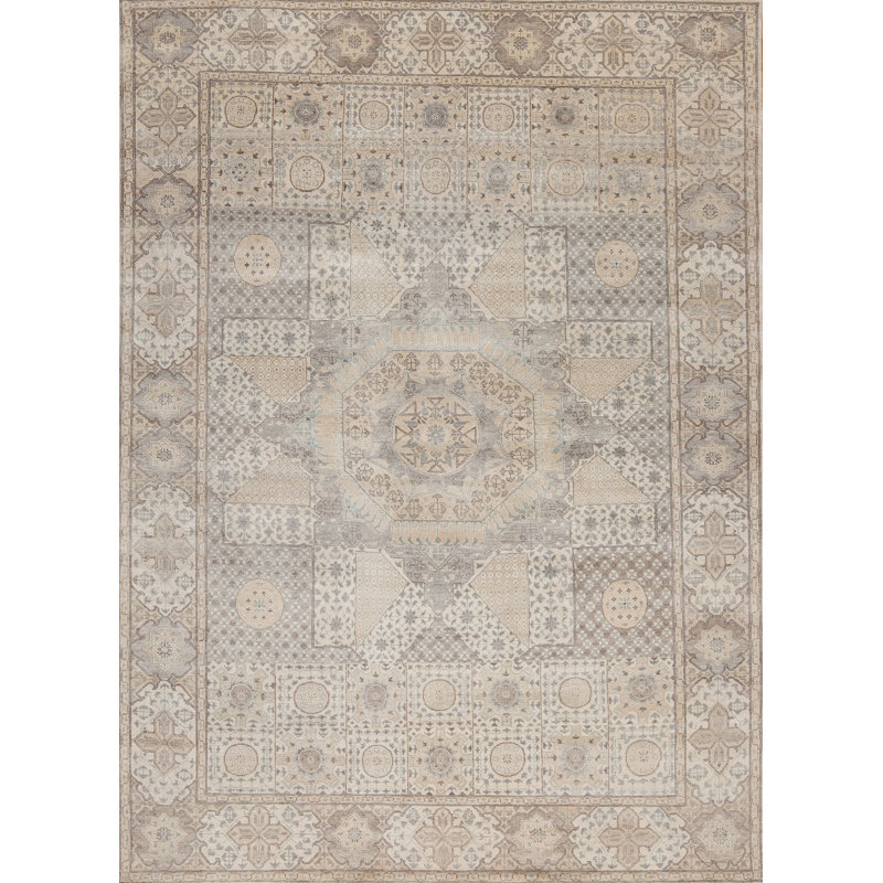 Egyptian Wool Oriental Area Rug in Cream