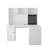 L Shaped Desk with outlet, Computer Desk with Drawers, Bookshelf & Hutch-806293331