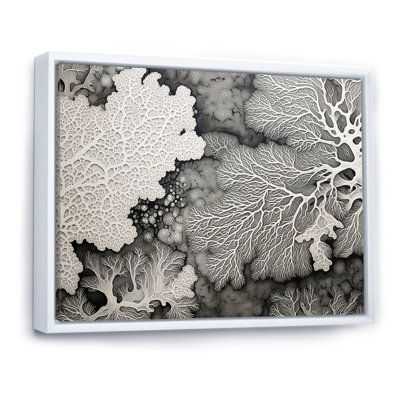 Abstrait corail noir et blanc abstrait II, reproduction sur toile