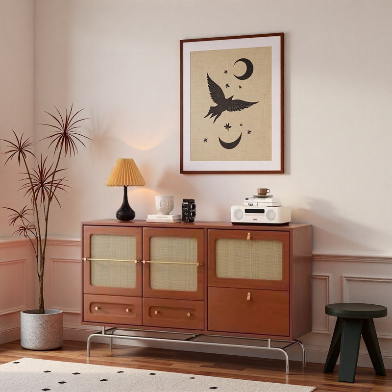 Simple vitrine murale rétro, H 33,07 po x l 55,12 po x P 15,75 po