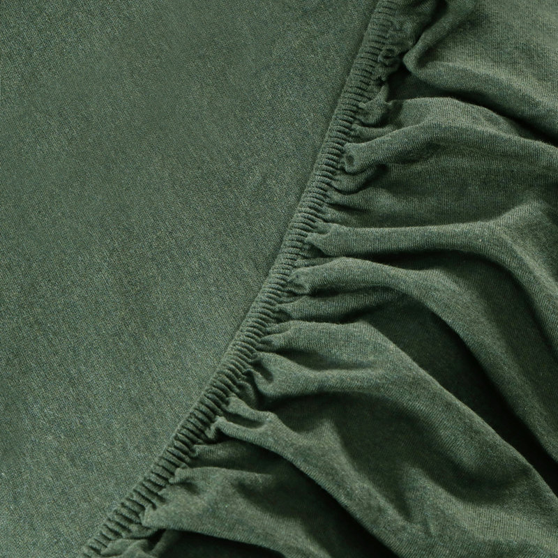  Drap-housse 100% coton Jersey, Drap-housse de taille simple, Vert
