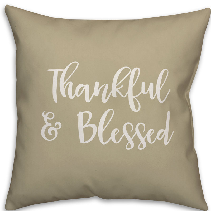  Oreiller «Thankful and Blessed», Beige, Coussin décoratif