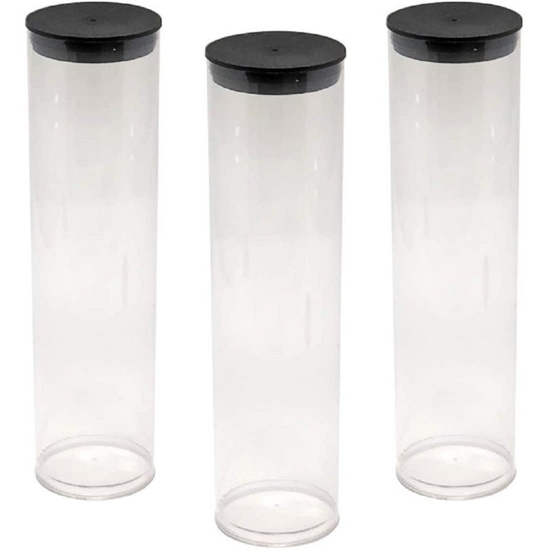 Tubes de rangement en plastique 2 po x 8,25 po, 10.66, Noir, noir, noir, noir