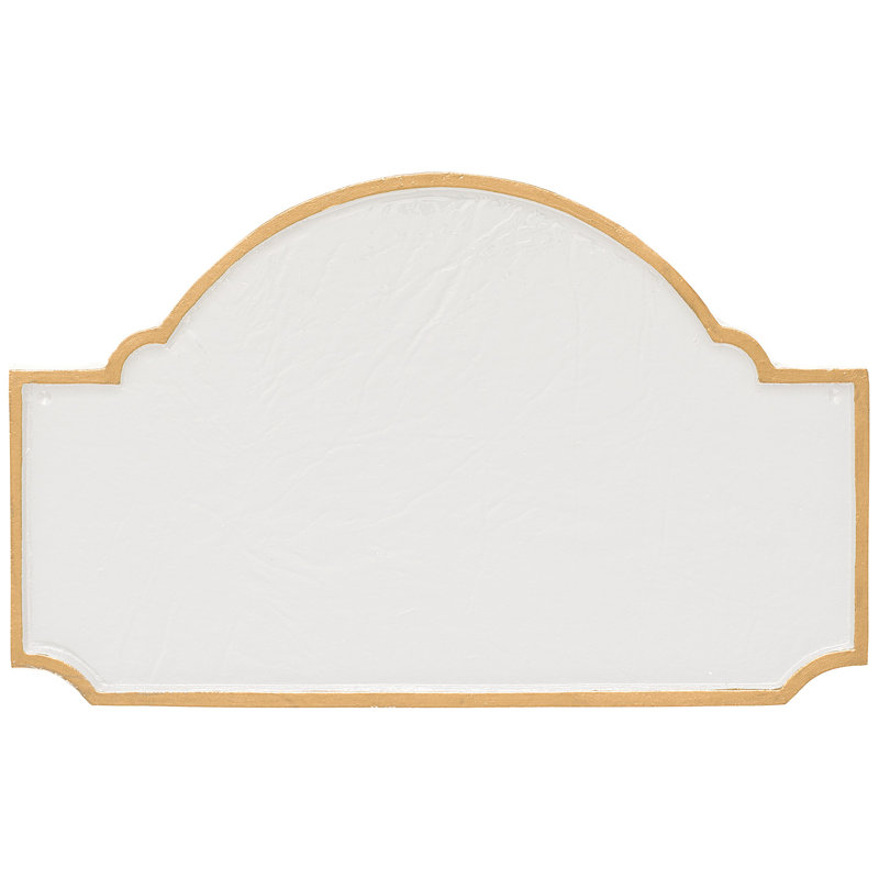 Plaque d'adresse murale standard 1 ligne Fitzgerald, Blanc / Doré, Oui