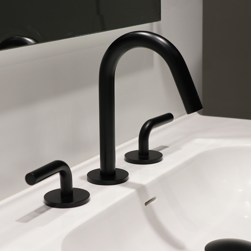 Cigno Widespread Bathroom Faucet with Drain Assembly, Brushed Nickel
