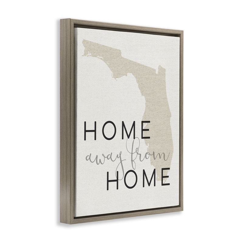 Home Sweet Florida, typographie, Cadre flottant orme Montalcino, H 21 po x l 17 po