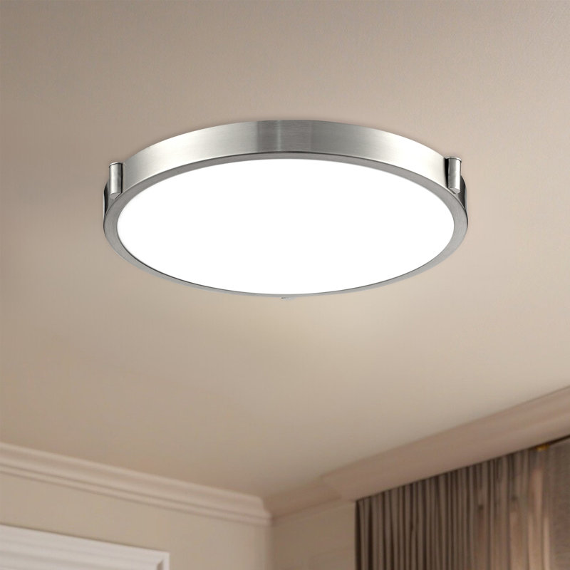 Plafonnier encastré à DEL 1 lumière Floyd, Nickel brossé